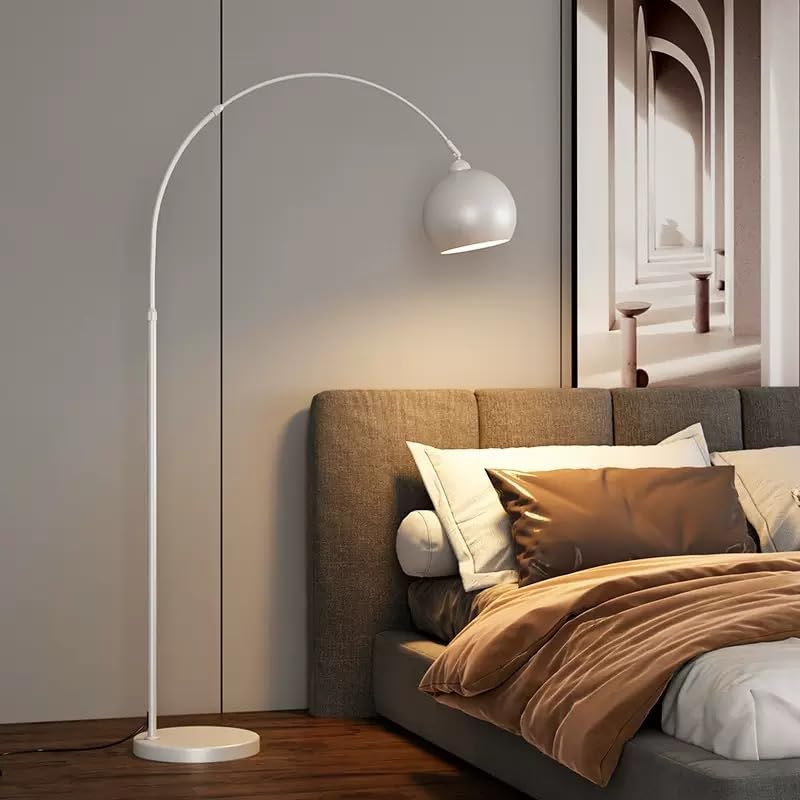 Adjustable White Arc Floor Lamp