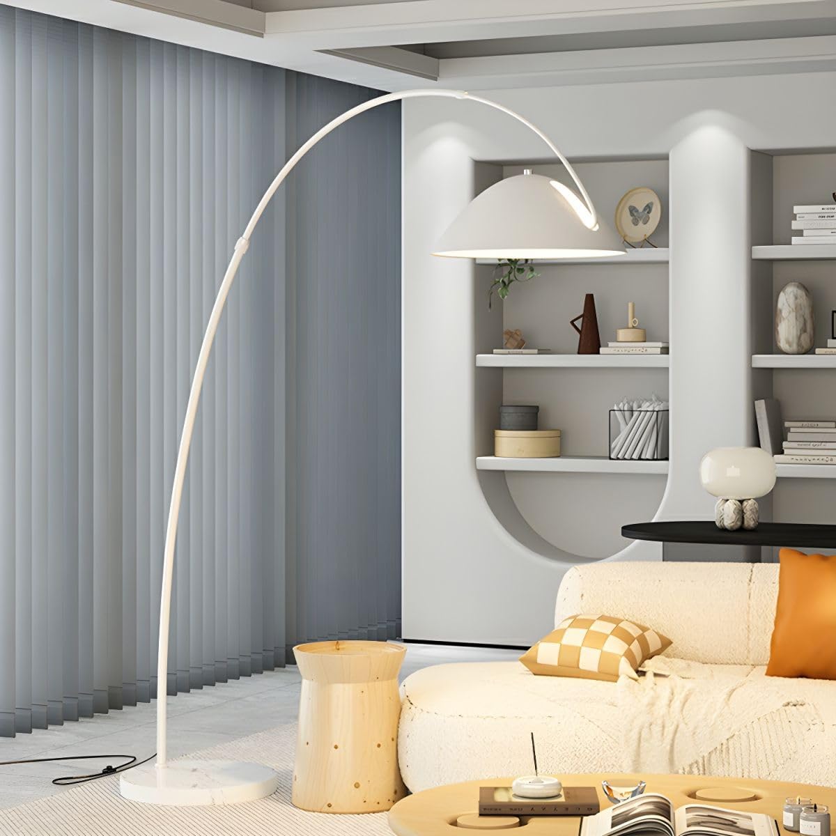 White Arc Floor Lamp