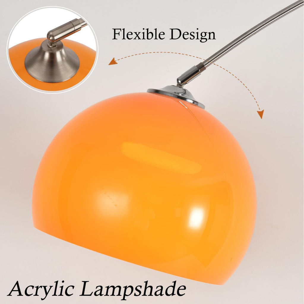 Orange Arc Floor Lamp Marble Base