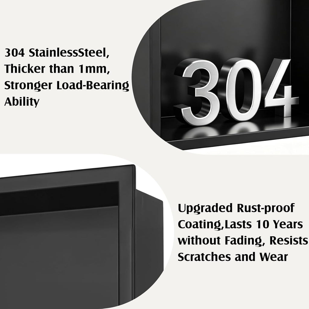 24x12 Black Recessed Shower Niche
