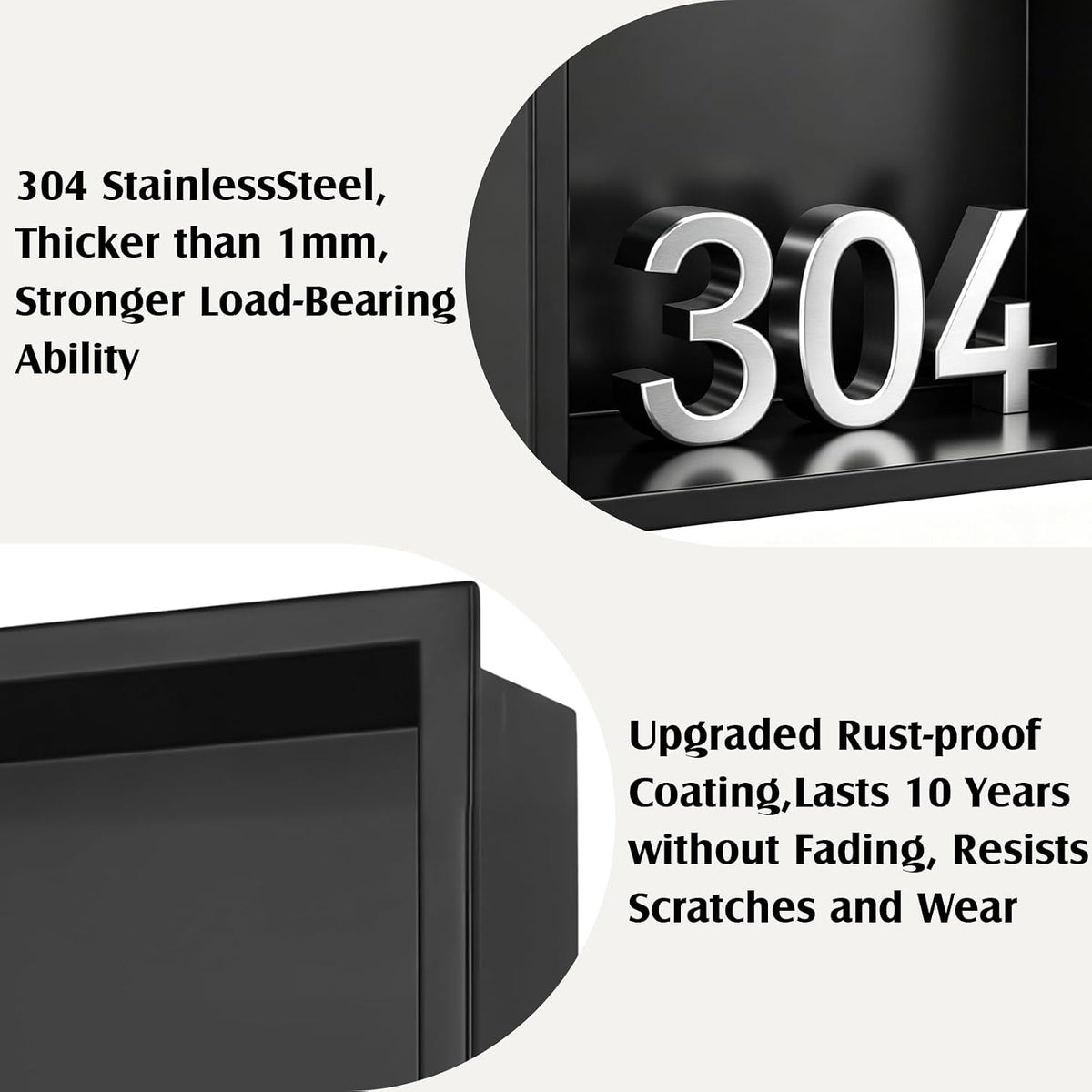 24x12 Black Recessed Shower Niche