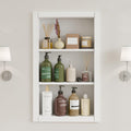 Recessed Bathroom Niche Wood 3-Tier White