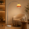Orange Glass Shade Arc Floor Lamp