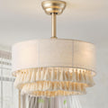 20" Gold Boho Caged Fandelier with Remote