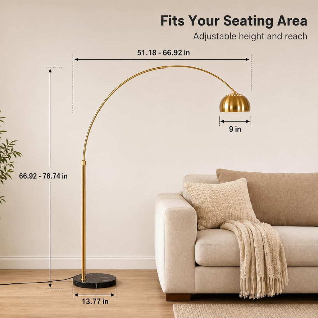 78IN Gold Arc Floor Lamp