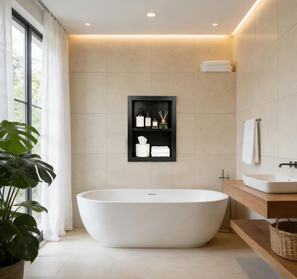 14x18 Wood Recessed Shower Niche