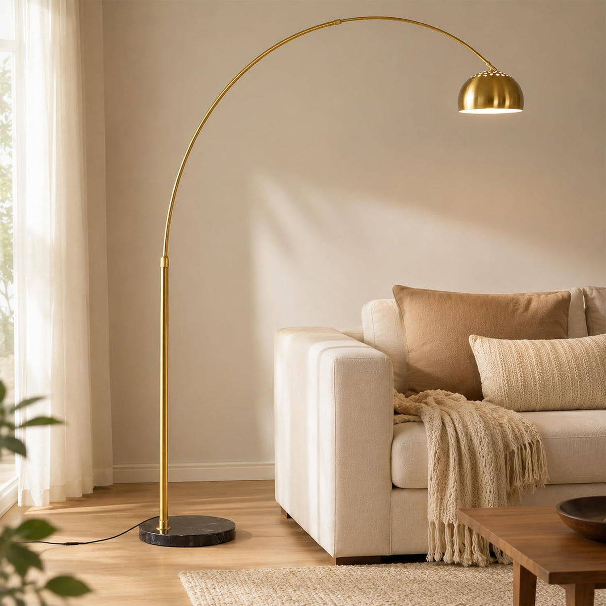 78IN Gold Arc Floor Lamp