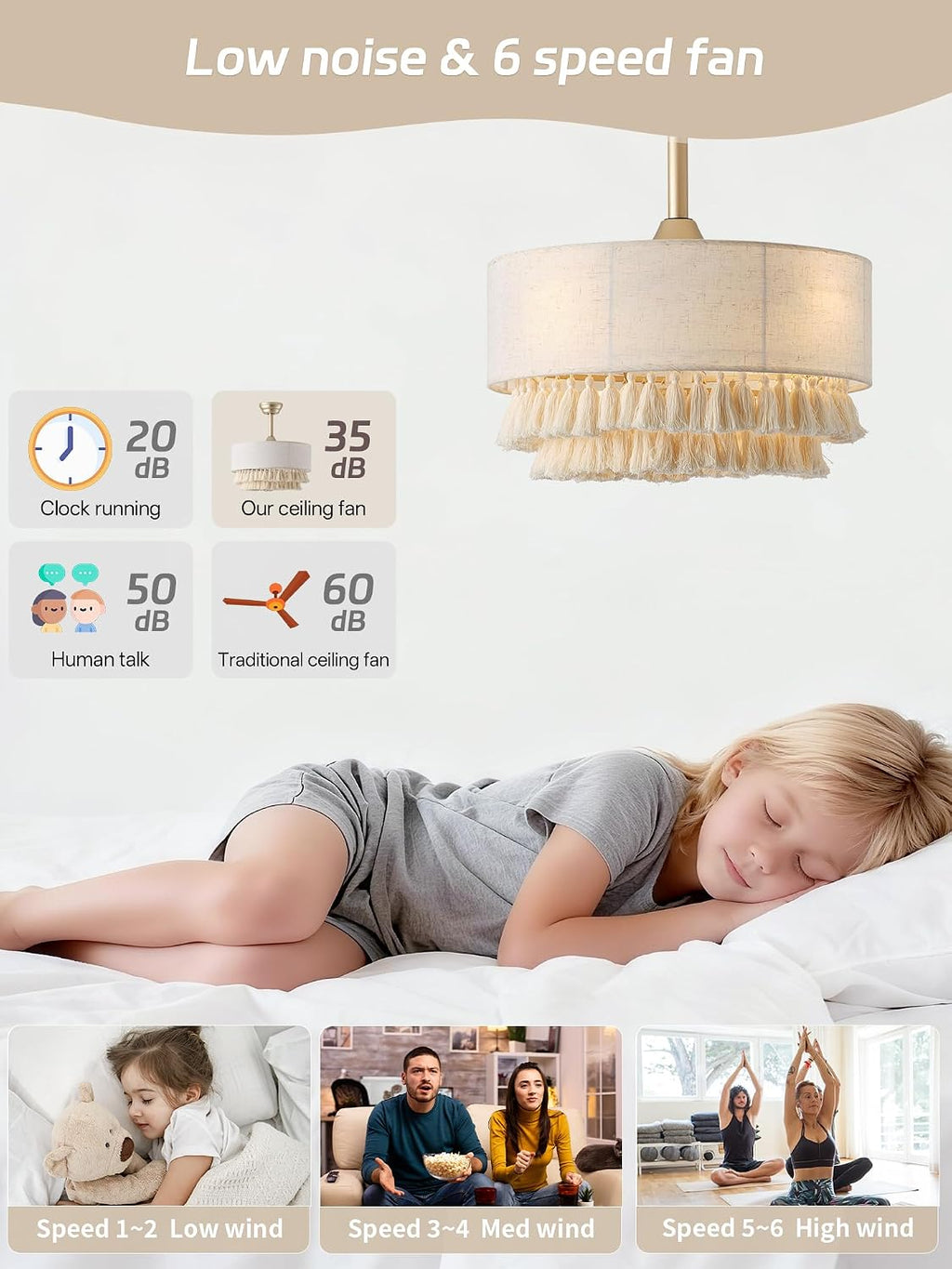20" Gold Boho Caged Fandelier with Remote