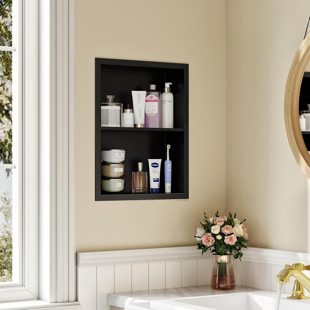 14x18 Recessed Cabinet Matte Black