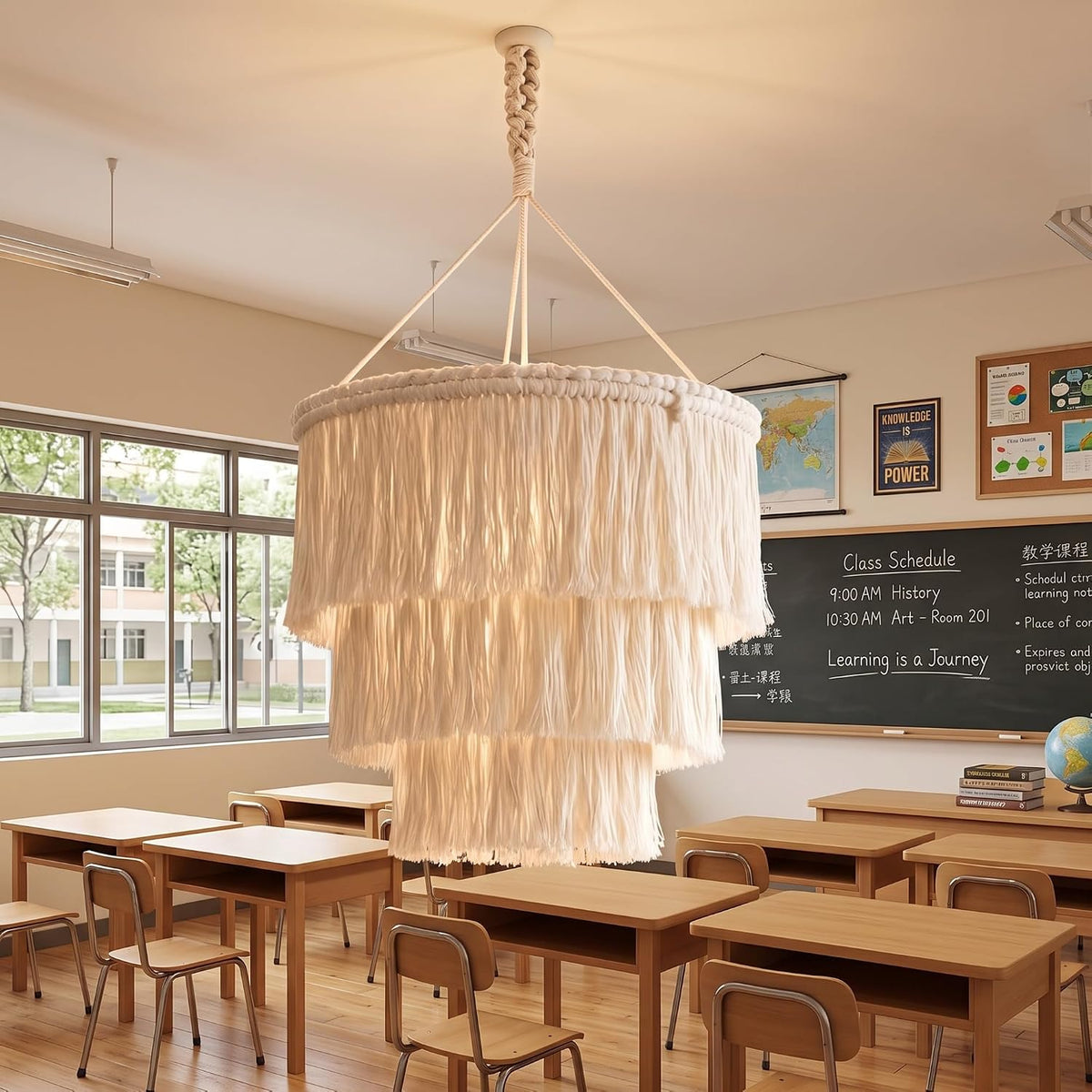3-Tier Fringe Boho Chandelier
