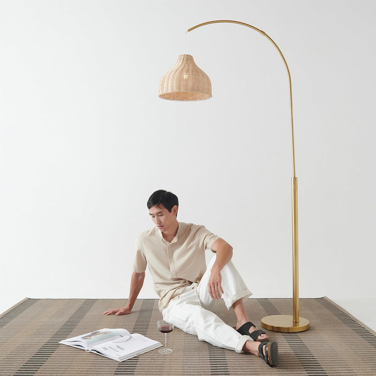 Brass Arc Floor Lamp