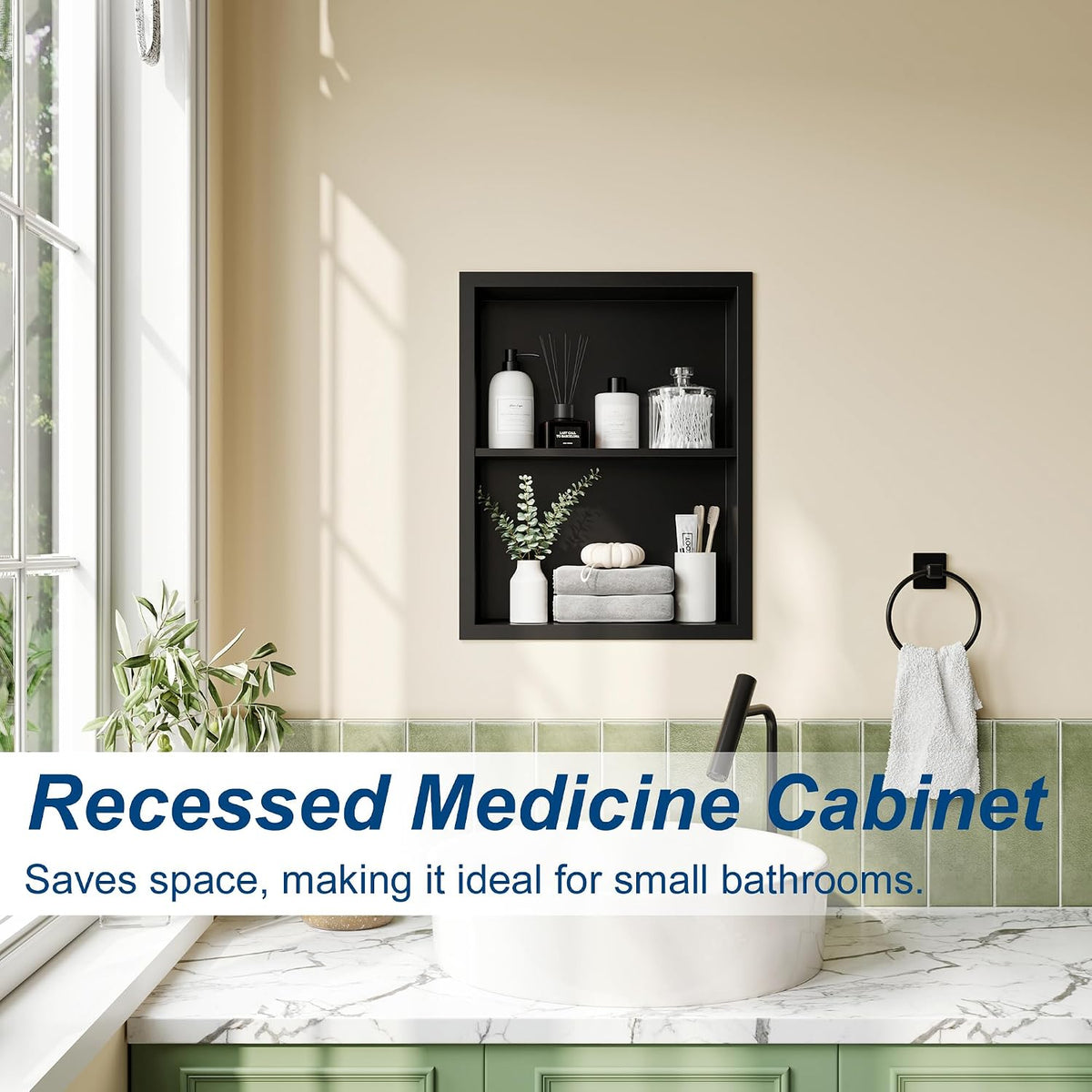 14x18 Recessed Cabinet Matte Black